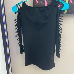 Black Women's Cold Shoulder Top